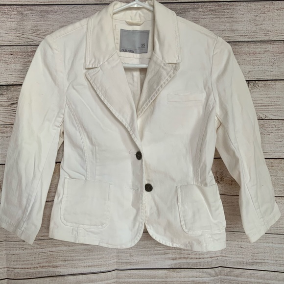 OLD NAVY White Jean Jacket Size Extra Small - Picture 1 of 7